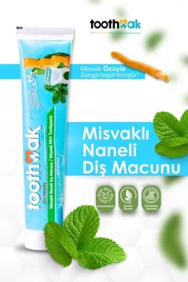 Toothwak Misvaklı Diş Macunu - Nane Aromalı Beyazlatıcı Etkili Doğal Ve Köpüksüz Diş Macunu