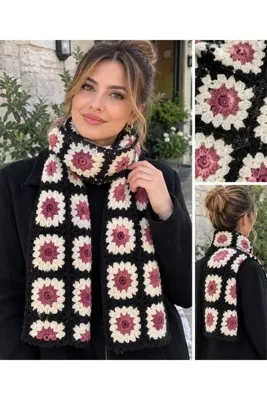 GNY TASARIM Motifli atkı