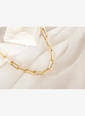 Safir Mücevher Altın Geometrik Ataç Zincir Kolye