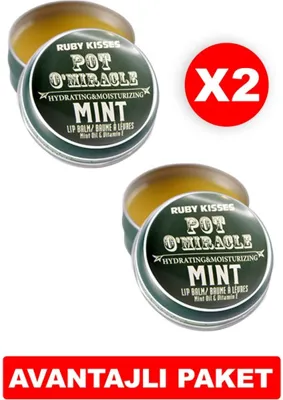 Ruby Kisses Pot O'miracle Yoğun Nemlendirici Ve Onarıcı Dudak Bakımı Nane Özlü 10 gr X 2 Adet