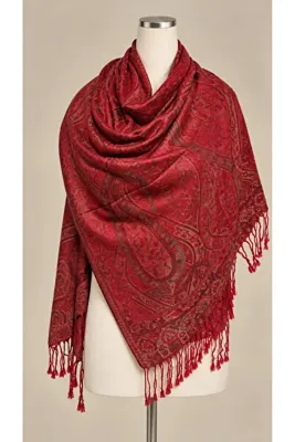 MANİFESTOBUTİK Kadın Etnik Desen Pashmina Omuz Ve Baş Şalı