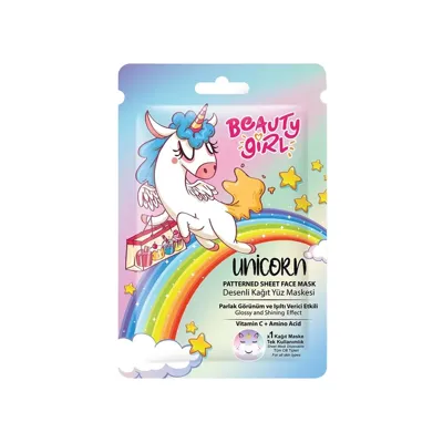 BEAUTY GIRL Kağıt Yüz Maskesi Unicorn 20 ml