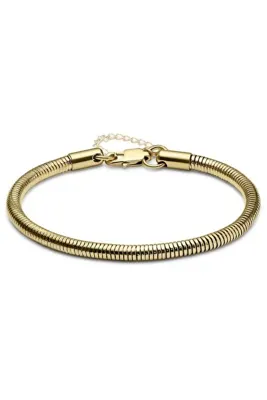 Vitastyle Altın Renk Unisex Snake Zincir (4 mm) Çelik Bileklik