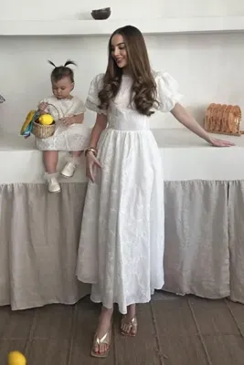 Elbee Fashion Woman Beyaz Arkası Bağlamalı Brode Elbise