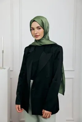 Modakaşmir Devore Saten Serisi Şal Haki