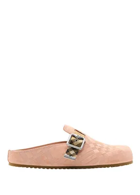 Burberry Check Urchin Clogs Pembe Süet Kadın Terlik