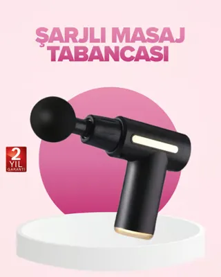 UCUZTEKNO 6 Kademeli Kas Masaj Tabancası 4 Başlıklı Güçlü Sessiz Sporcu Masaj Cihazı Şarjlı