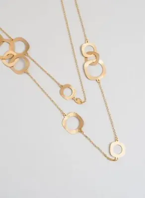So Chic Çöl Güzeli 18 Ayar Sarı Altın Kaplama 80 Cm Gümüş Tasarım Kolye
