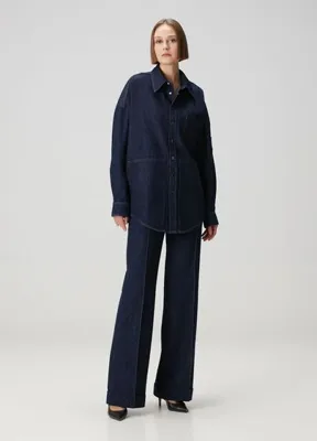 Missoni Koyu Mavi Flared Jean Pantolon