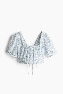 H&M Bağcık Detaylı ve Pamuklu Bluz