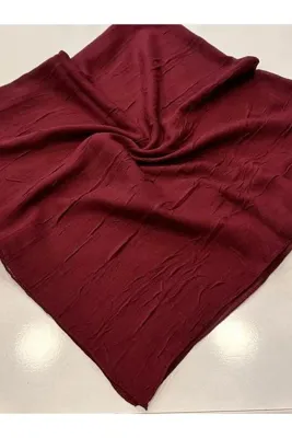 KİBAR İPEK Bambu kraş düz renk dikişli pamuklu Eşarp 100x100cm