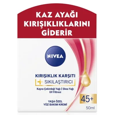 NIVEA Nivea Yüz Kremi Kırışıklık Karşıtı + Sıkılaştırıcı 45+ 50 ml