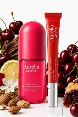 Aurelia Genève Wear Your Cherry Glow - Peptit & Seramid İçeren Nemlendirici Kiraz Kırmızı Lip Balm & Kadifemsi Vişn
