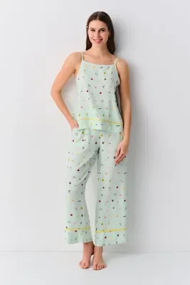 SUWEN Smile Atlet Pantolon Pijama Takımı