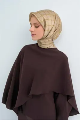 ARMİNE Monogram Desen 2026 Saf İpek Sura Eşarp