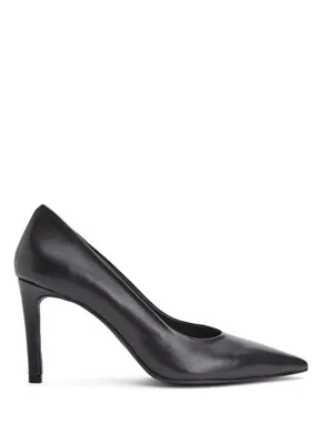 Divarese Siyah Deri Stiletto