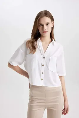 Defacto Boxy Fit Keten Karışımlı Gömlek V2523AZ25SP