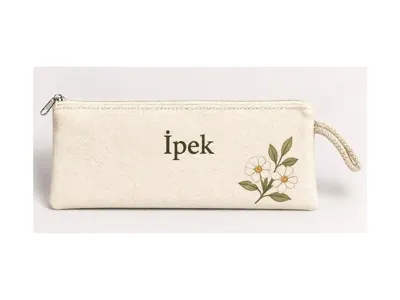 Mor Mürekkep Kişiye Özel Tekli Papatya Köşe Baskılı Fermuarlı Clutch El Çantası Makyaj Çantası Çok Renkli