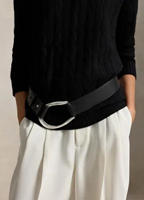 Polo Ralph Lauren Equestrian Siyah Kadın Deri Kemer