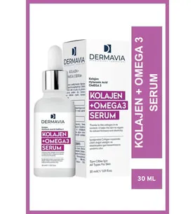 Dermavia Kolajen & Omega3 Kırışıklık Karşıtı Serum 30 ml Genç Görünüm Cildi Besler