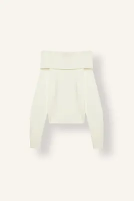 DeFacto Slim Fit Açık Omuz Triko Basic Kazak