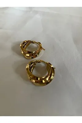 stainles steel Üç Sıralı Çelik Halka Küpe