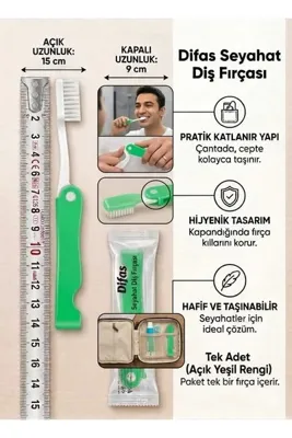 Lider MAGNESİA DİFAŞ SEYAHAT TİPİ KATLANIR DİŞ FIRÇASI YEŞİL 1 AD