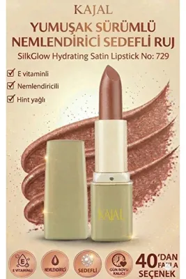 KAJAL Yumuşak Sürümlü Nemlendirici Sedefli Ruj – SilkGlow Hydrating Satin Lipstick No: 729