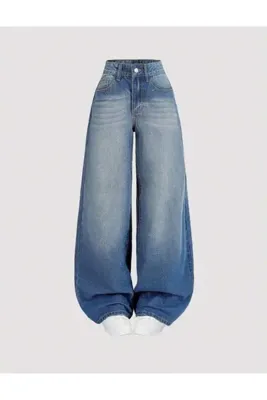 komera Kadın mavi renk Baggy 3449-s8 jean pantolon