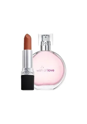 Avon Wish Of Love Kadın Parfüm Edt 50 Ml+Perfectly Mat Ruj Marvellous Mocha Ruj