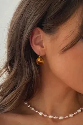 Lavian Accessories Bombeli İnci Sallantalı Küpe