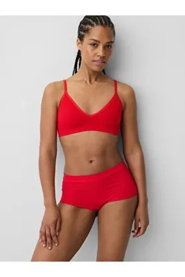 GAP Kadın Kırmızı Seamless Fitilli Triangle Bralet