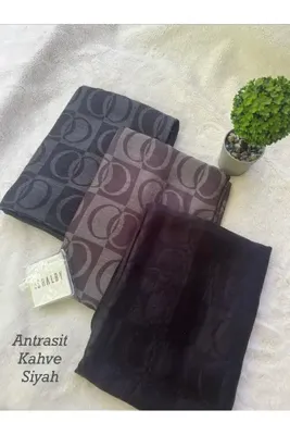 shalby Tesettür Pamuk Yumuşak Dokulu New Big Loop Desen Jakar Şal 3 lü Set ve Makyaj Aynası