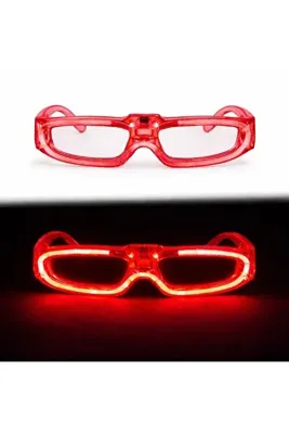 MyBest Mavi LED Işıklı Gözlük – 3 Modlu Parti - Glow Gözlüğü