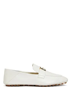 Fendi Beyaz Logolu Kadın Deri Loafer