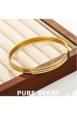 PURE BERRY AJDA ÇELİK %100 KARARMAZ ÇELİK GOLD RENK 3LÜ