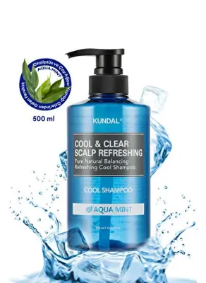 Kundal Canlandıcı ve Ferahlatıcı Saç Bakım Şampuanı KUNDAL Scalp Refreshing Cool Shampoo 500ml (Aqua Mint)