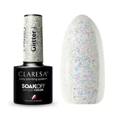kristall Claresa Kalıcı Oje Glitter Silver Simli Şeffaf 01 5gr
