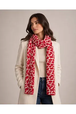 Sebir Moda Leopar Desenli Triko Atkı