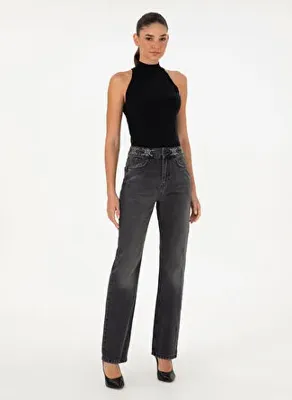 Pierre Cardin Antrasit Kadın %100 Pamuk Denim Pantolon HARDY