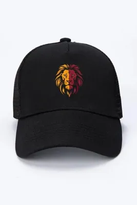 Tshirthane Sarı Kırmızı Leon Siyah Fileli Şapka
