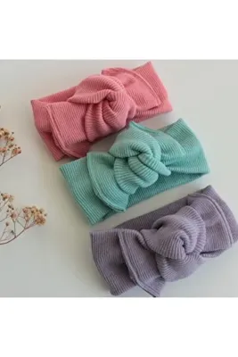 Genel Markalar Kız Bebek Çocuk 3'lü Ribana Bandana Seti