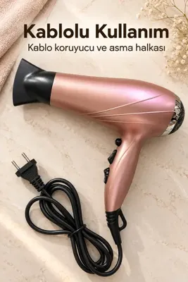 lisinya Asma Halkalı Kablolu Saç Kurutma Makinesi -