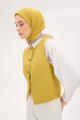 Silk Home Olinda Eşarp Yonca Desen Hardal 90x90