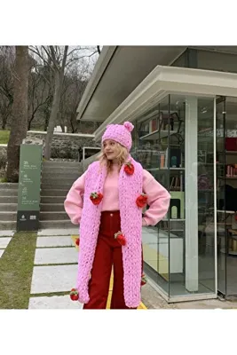 AidaAstrid Puffy örgü atkı