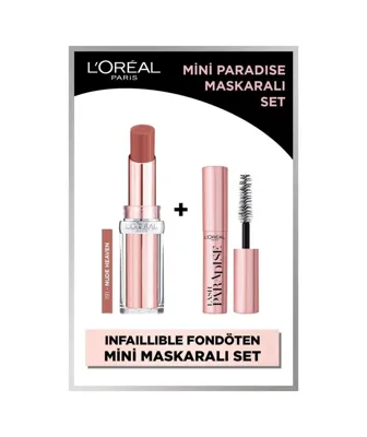 L'Oréal Paris Glow Paradise Balm-in-lipstick Işıltı Veren Ruj 191 Nude Heaven + Mini Paradise Maskara 4.7 ML