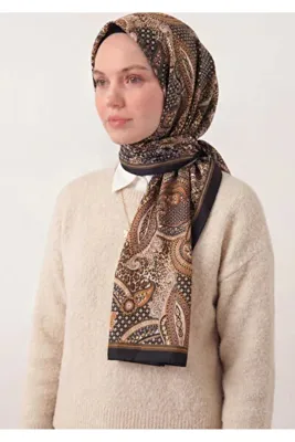 Silk Home Etnik Desen Antrasit 75X195 Soft Şal