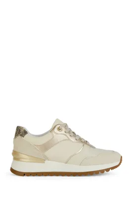 Derimod Geox Kadın Bej Desya Bağcıklı Deri Sneaker
