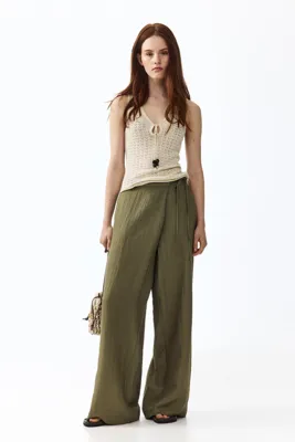H&M Keten Karışımlı Anvelop Pantolon