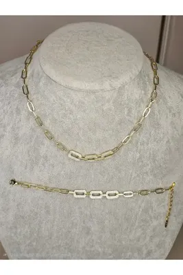 AG LUNERA Xuping 14K Gold Premium Seri Zirkon Taşlı Ataş Geçme Kolye Ve Bileklik Seti (XP Damgalı)